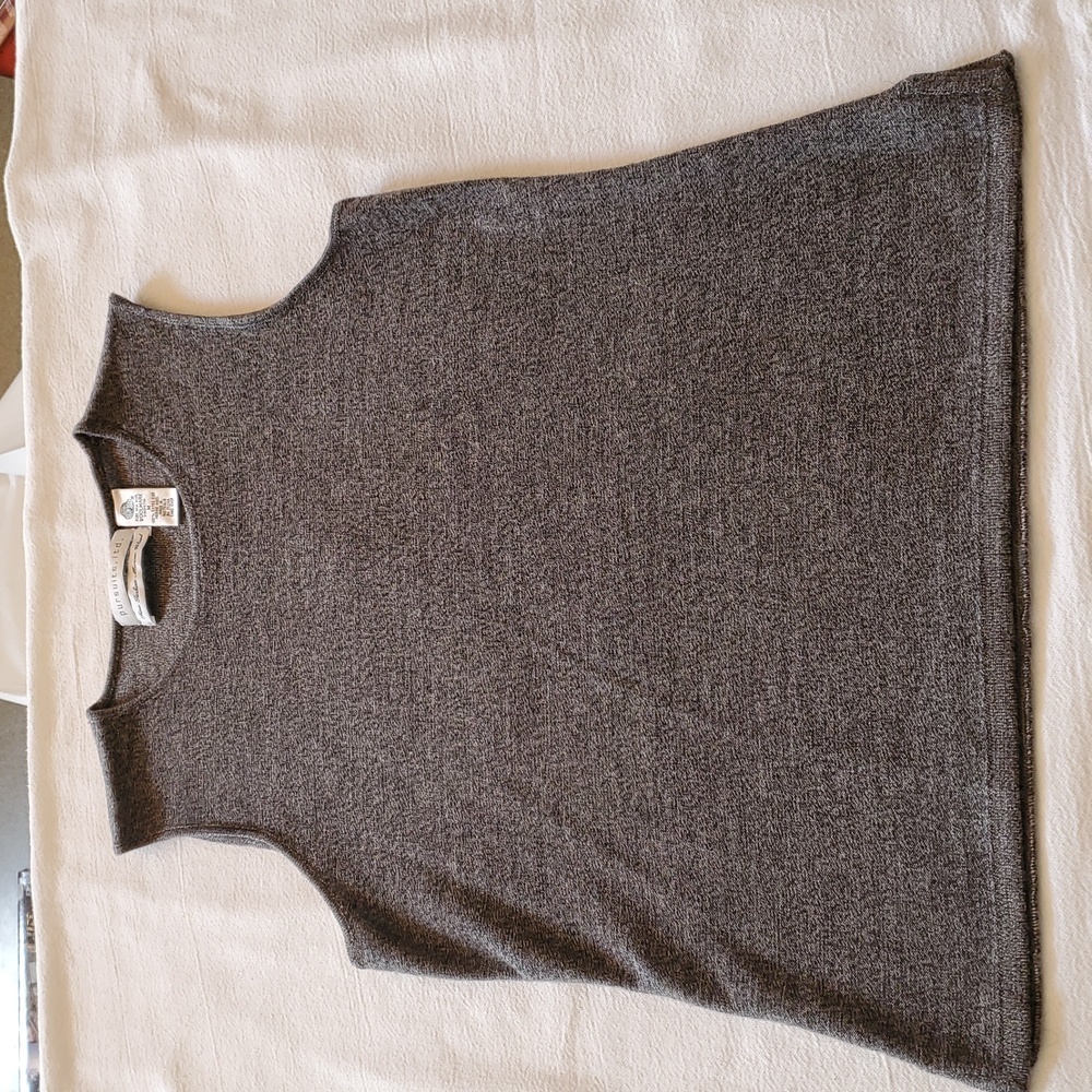 Pursuits, Ltd. 100% Extra Fine Merino‎ Grey Wool Sleeveless Sz. L Tank Sweater